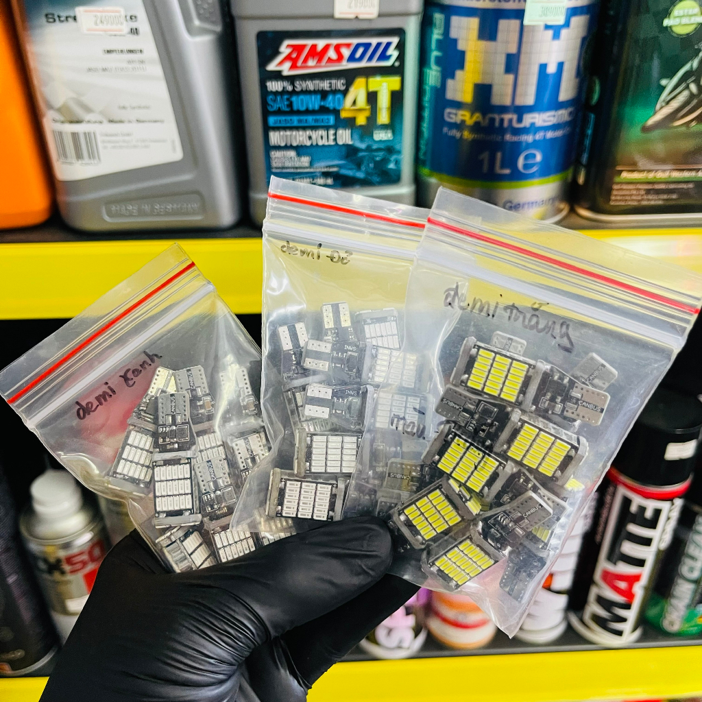 Combo Đèn LED T10 T15 gắn Xi Nhan, Demi Cho Xe máy Xe Oto Chip 4014 Siêu sáng Nhiều Màu Lựa Chọn