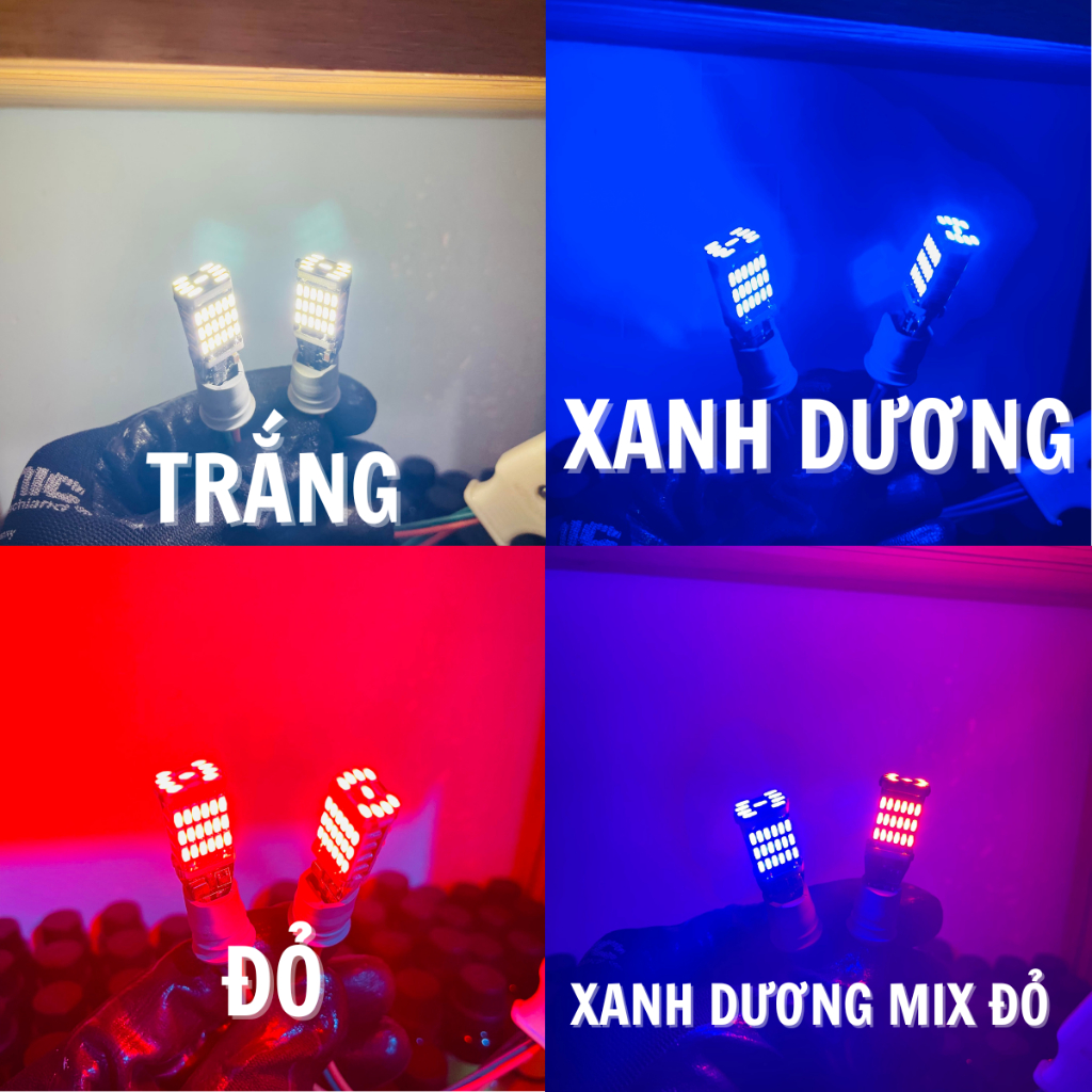 Đèn LED T10 T15 gắn Xi Nhan, Demi Cho Xe máy Xe Oto Chip 4014 Siêu sáng Nhiều Màu Lựa Chọn