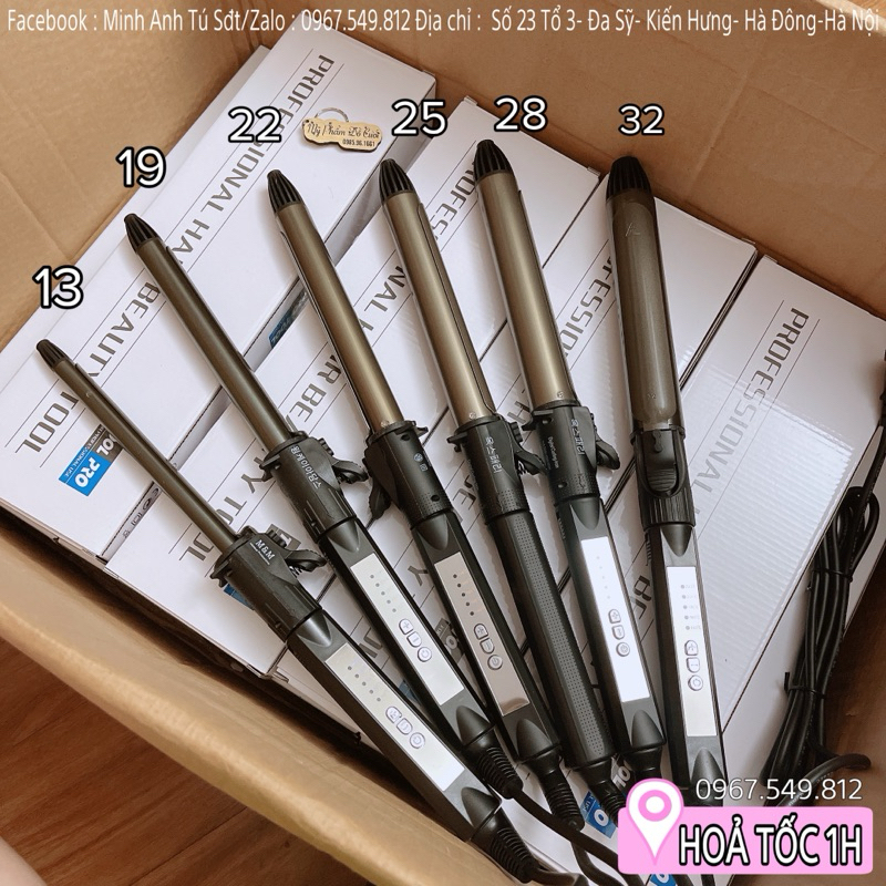 Máy Uốn Xoăn Gương Hàn Quốc Đủ Các Size Từ 13-19-22-25-28-32 [Có Bảo Hành]
