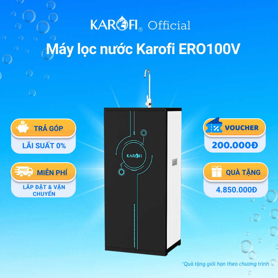 Máy lọc nước Karofi ERO100V - công nghệ lõi SMAX - Bảo hành 36 tháng