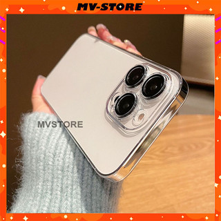 Ốp lưng điện thoại trong suốt PC cứng chống ố kèm Lens bảo vệ camera cho 15 14 13 11 Pro MAX 14 Plus 12 Pro MVSTORE
