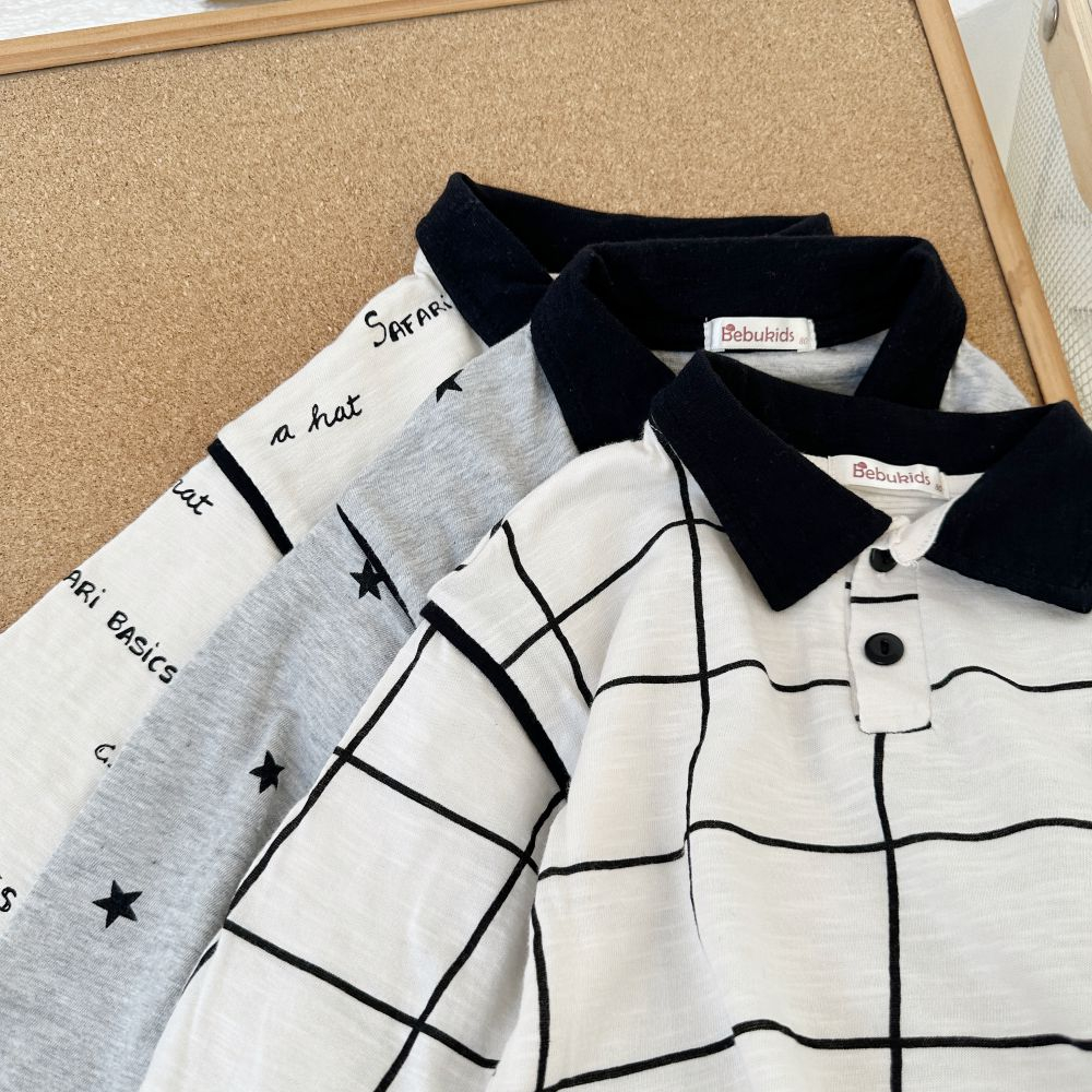 Áo polo thu đông dài tay chất liệu cotton mềm mịn, thoáng khí, chất liệu 100% cotton, bebukidsstore A1588