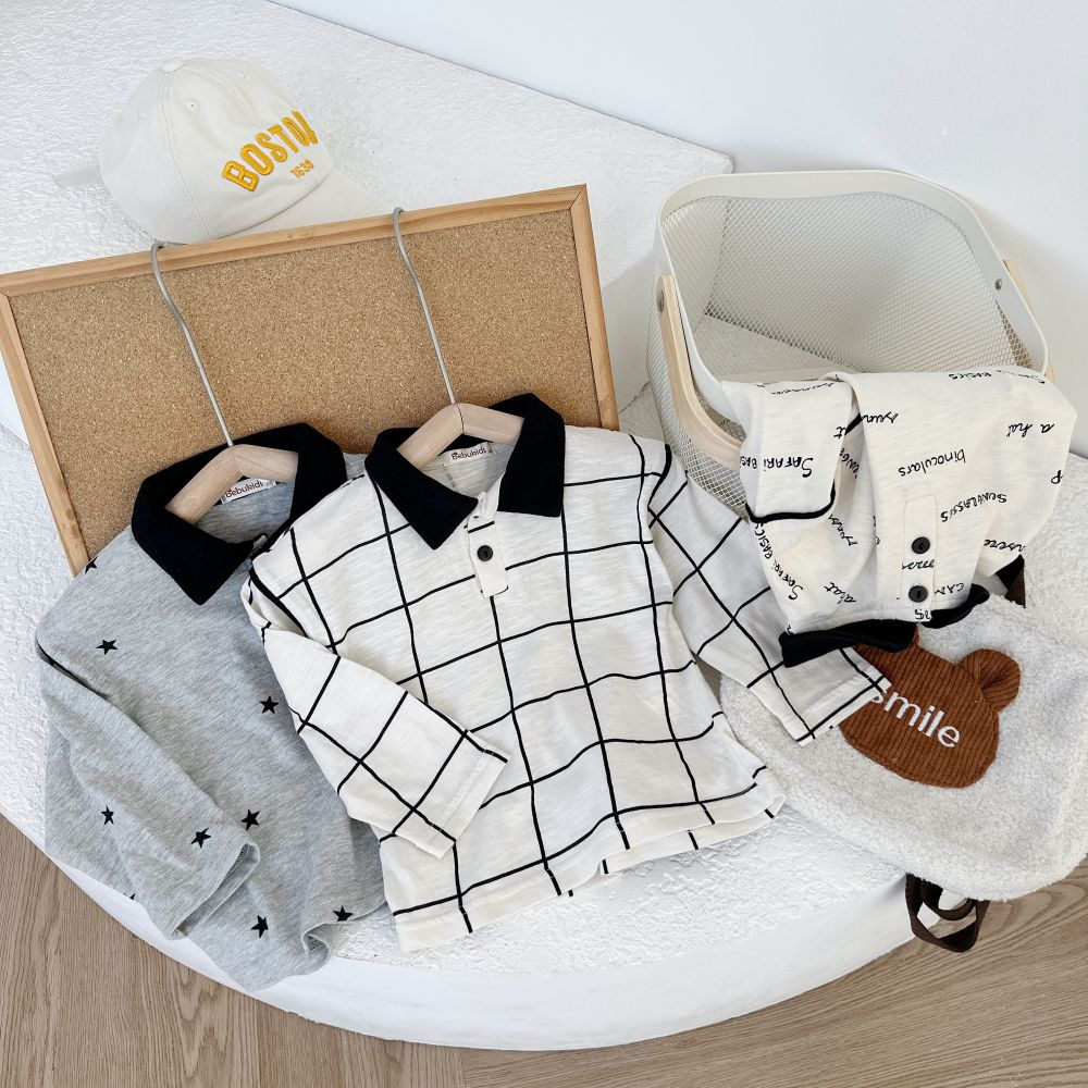 Áo polo thu đông dài tay chất liệu cotton mềm mịn, thoáng khí, chất liệu 100% cotton, bebukidsstore A1588