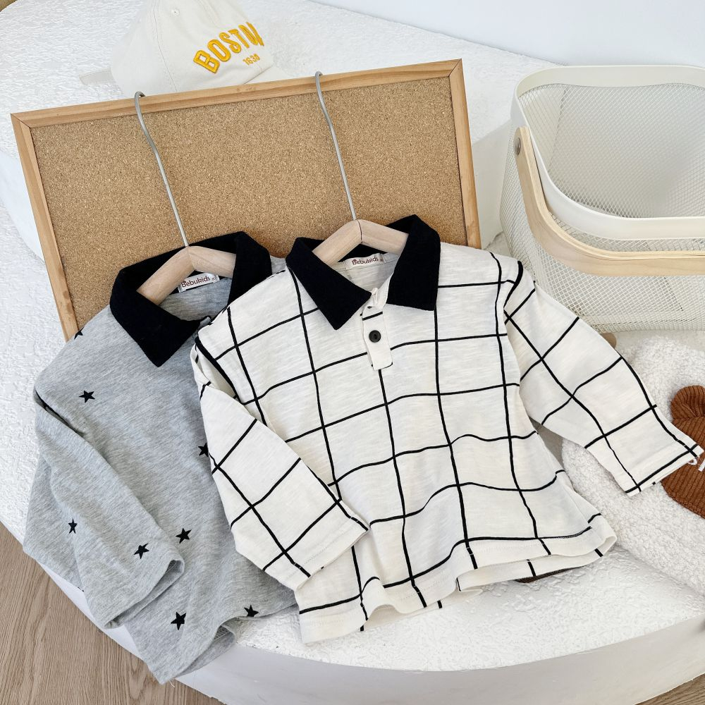 Áo polo thu đông dài tay chất liệu cotton mềm mịn, thoáng khí, chất liệu 100% cotton, bebukidsstore A1588