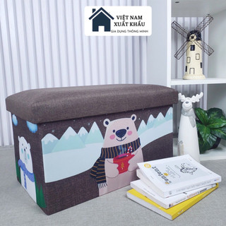 Ghế sofa trẻ em kiêm hộp đựng đồ  cứng cáp, họa tiết in kỹ thuật số đáng yêu KT51x31xCao31cm