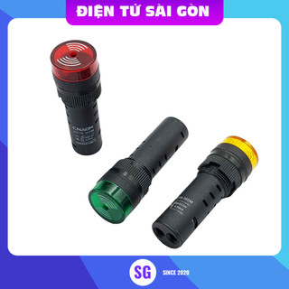 Đèn báo có còi AD16-16SM màu vàng, xanh lá, đỏ 12V - 24V - 220V