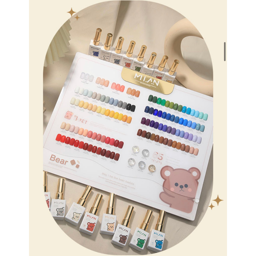 Set sơn gel MI.AN 65 màu , bảng màu ,base ,top  - Sushi nail mi