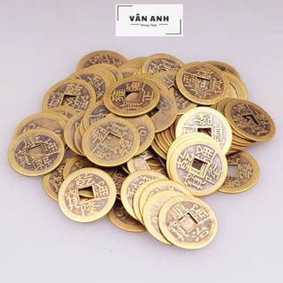 Đồng Xu Phong Thủy Âm Dương kích thước 2.4cm bằng Đồng - chiêu tài, may mắn
