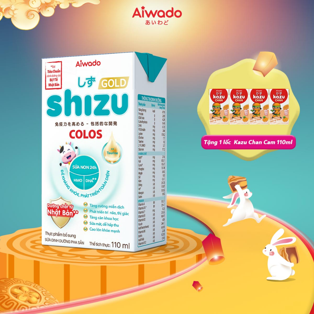 Sữa bột pha sẵn Aiwado Shizu Colos Gold thùng 48 hộp 110ml