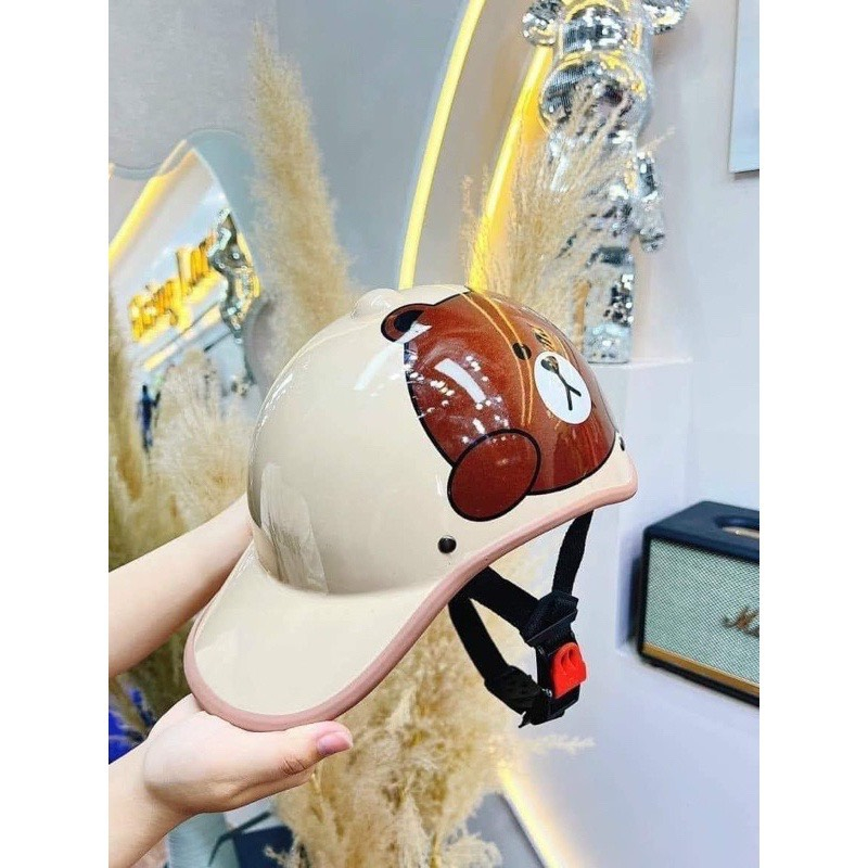 Mũ Bảo Hiểm Nửa Đầu 1/2 Nhiều Tem Siêu HOT, Mũ gấu dâu - Hàng Cao Cấp HÀNG CHẤT LƯỢNG CAO NAM NỮ