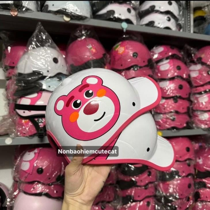 Mũ Bảo Hiểm Nửa Đầu 1/2 Nhiều Tem Siêu HOT, Mũ gấu dâu - Hàng Cao Cấp HÀNG CHẤT LƯỢNG CAO NAM NỮ