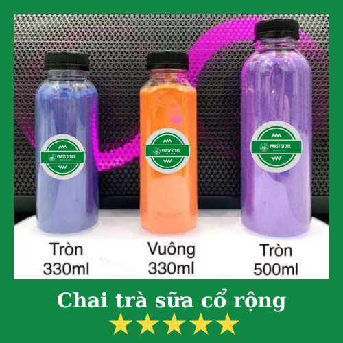 Sỉ 10 Chai Nhựa Đựng Trà Sữa Nước Ép Miệng Rộng 330ml 500ml - Pansy Store