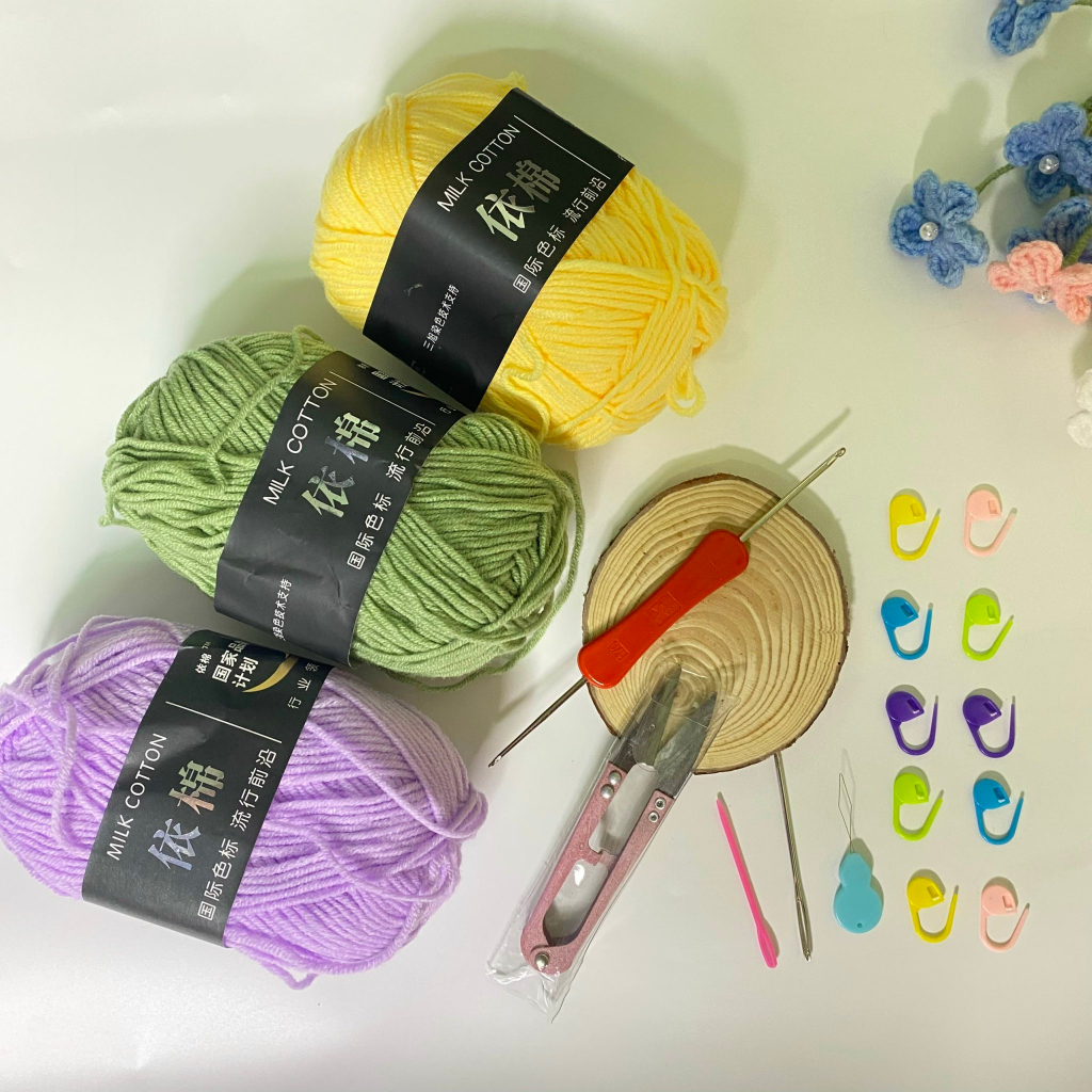 Combo Móc Len Cơ Bản Cho Người Mới Bắt Đầu+ Kèm Video Hướng Dẫn Chi Tiết