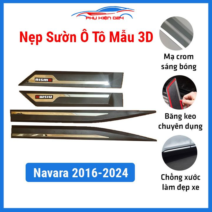 Bộ ốp nẹp sườn cho xe Navara 2016-2017-2018-2019-2020-2021-2022-2023-2024 mẫu 3D