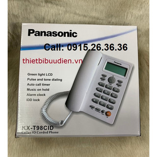 Điện thoại để bàn panasonic hiển thị số gọi đến và gọi đi kx-t98cid - full box