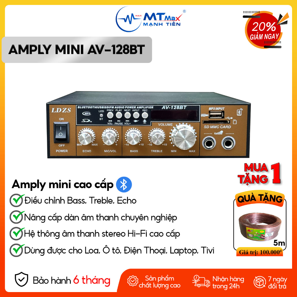Combo Dàn Karaoke Loa 151, Amply 128BT + 10m Dây Loa Dùng Cho Quán Ăn, Nhà Hàng, Cafe..., Âm Thanh Chất Lượng