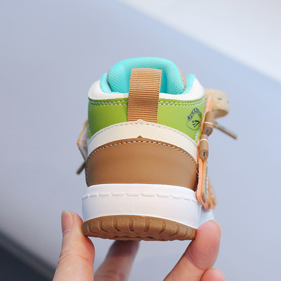 Giày Thể Thao Bé Trai Bé Gái Cao Cổ Từ 1 - 7 Tuổi Quai Dán Phong Cách Thể Thao