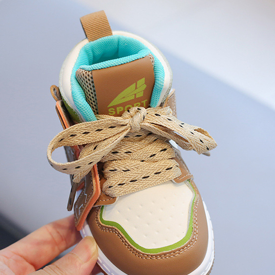 Giày Thể Thao Bé Trai Bé Gái Cao Cổ Từ 1 - 7 Tuổi Quai Dán Phong Cách Thể Thao