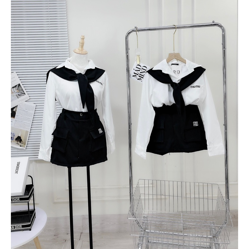 SET 3 MÓN THUỶ THỦ THÊU MIUMIU MIX CHÂN VÁY TÚI HỘP