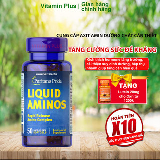 Viên uống kích thích ăn ngon, hỗ trợ tăng cơ, tăng cân (chứa L-Lysine, L-Arginine, L-Cysteine...)  Liquid Aminos 50 viên