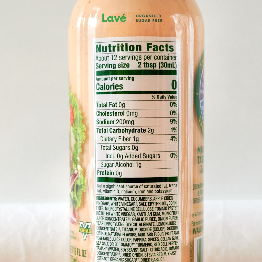 Sốt salad ăn kiêng keto Walden Farms 0 calo, 0 đường, 0 cholesterol dòng cao cấp