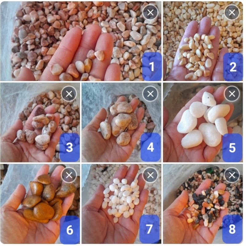 ĐÁ SỎI 1KG trang trí và trộn giá thể trồng cây.