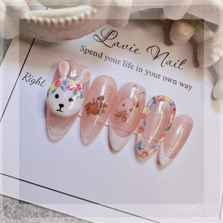 Nailbox, móng tay giả thiết kế trung thu kẻ, gel nặn nổi