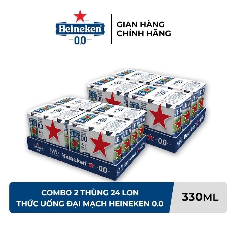 Combo 2 Thùng Bia Heineken Không Độ 0.0% 330ml