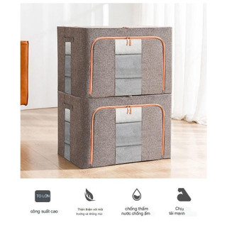 Hộp Đựng Quần Áo Chăn Màn Khung Thép Cao Cấp Loại To Tiện Lợi 80 Lit có hỗ trợ đổi trả với sản phẩm lỗi