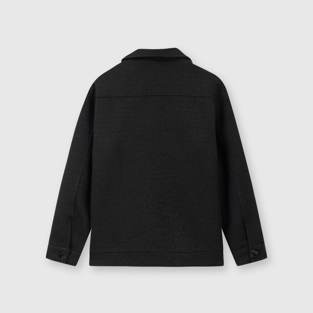 Áo khoác dạ ROWAY chất liệu dạ tweed nhập khẩu cao cấp | Dạ đen full