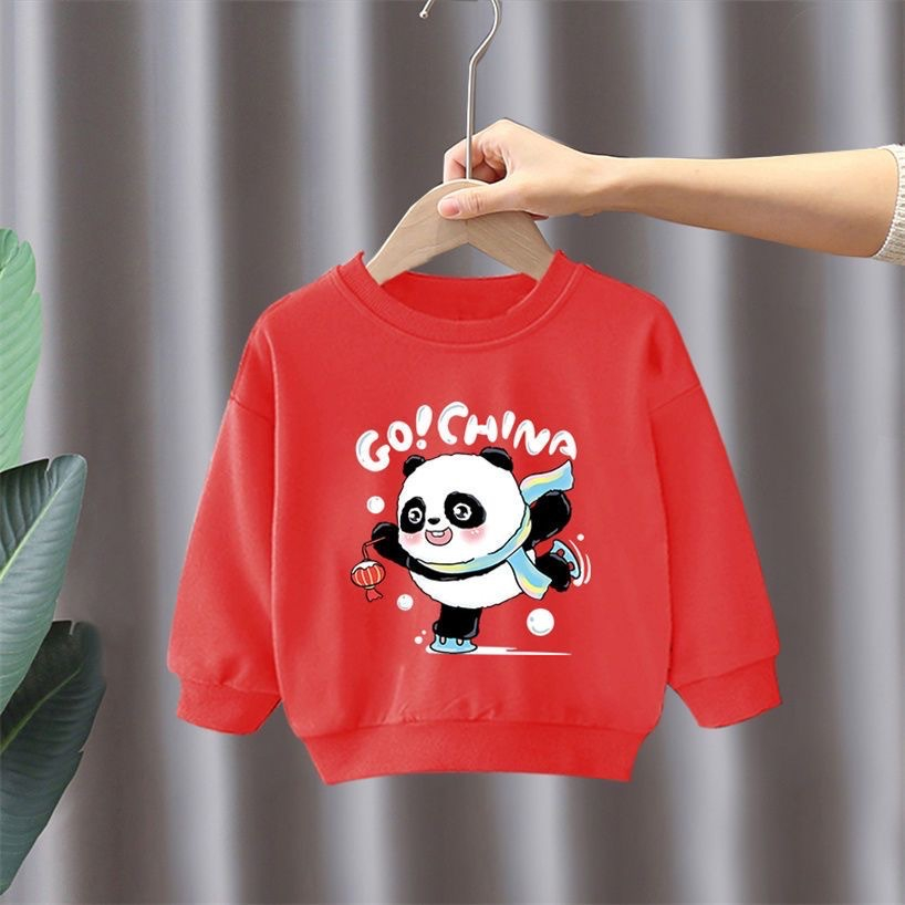 Áo nỉ thu đông dài tay hình gấu trúc 3 màu cho bé