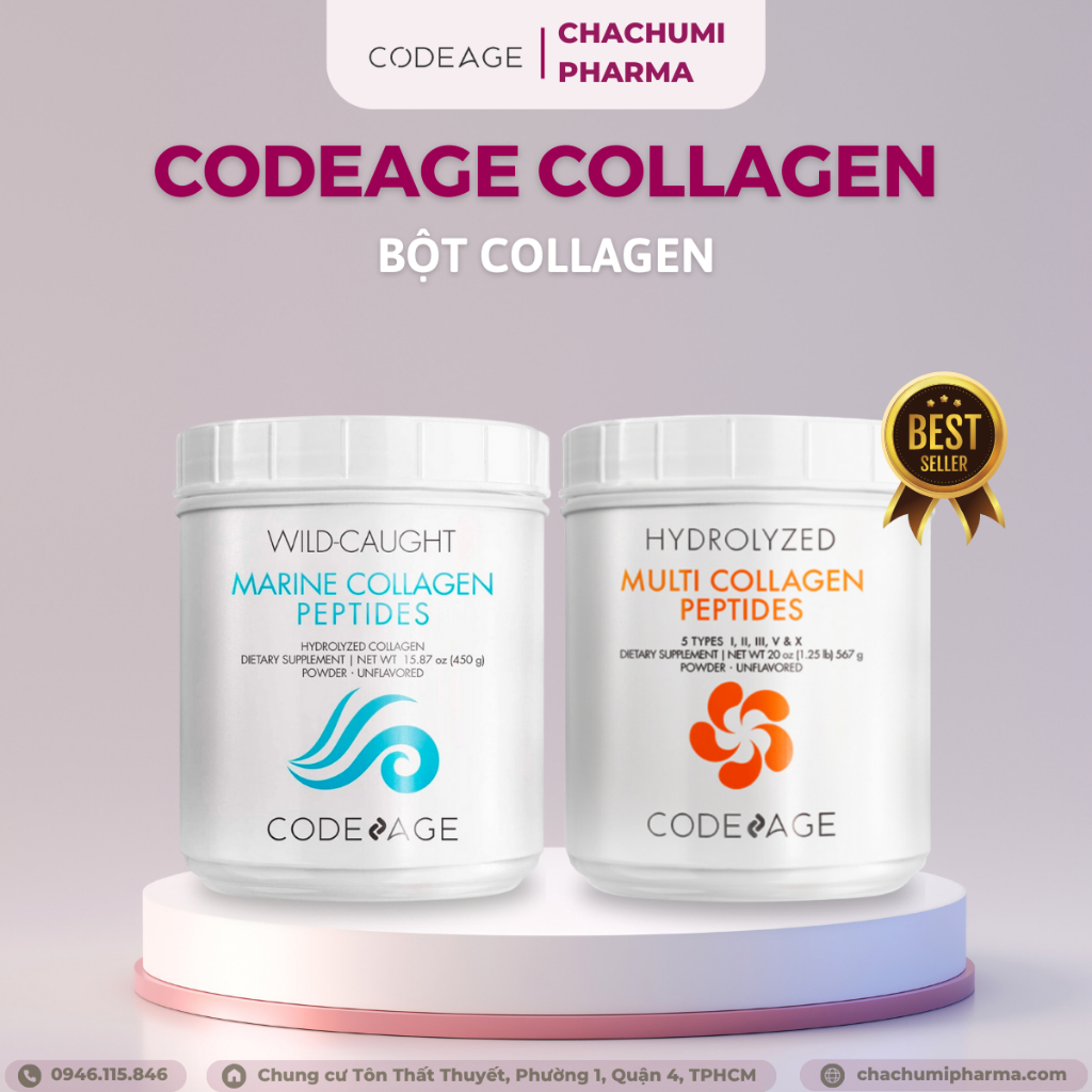 Multi Collagen Peptides Codeage & Marine Collagen Giúp Trẻ Hóa Toàn Diện 567g