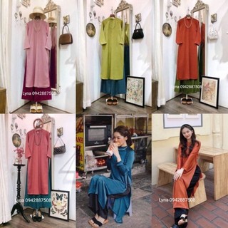 Áo dài nữ, Áo dài cách tân dáng suông big size, lụa mềm mịn mặc thích