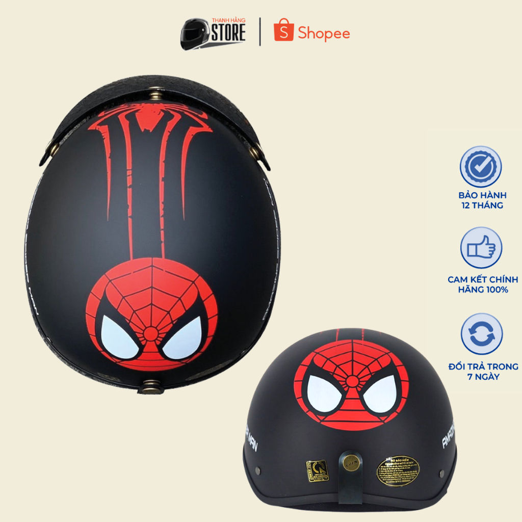 Mũ Bảo Hiểm 1/2 Đầu Spider Man