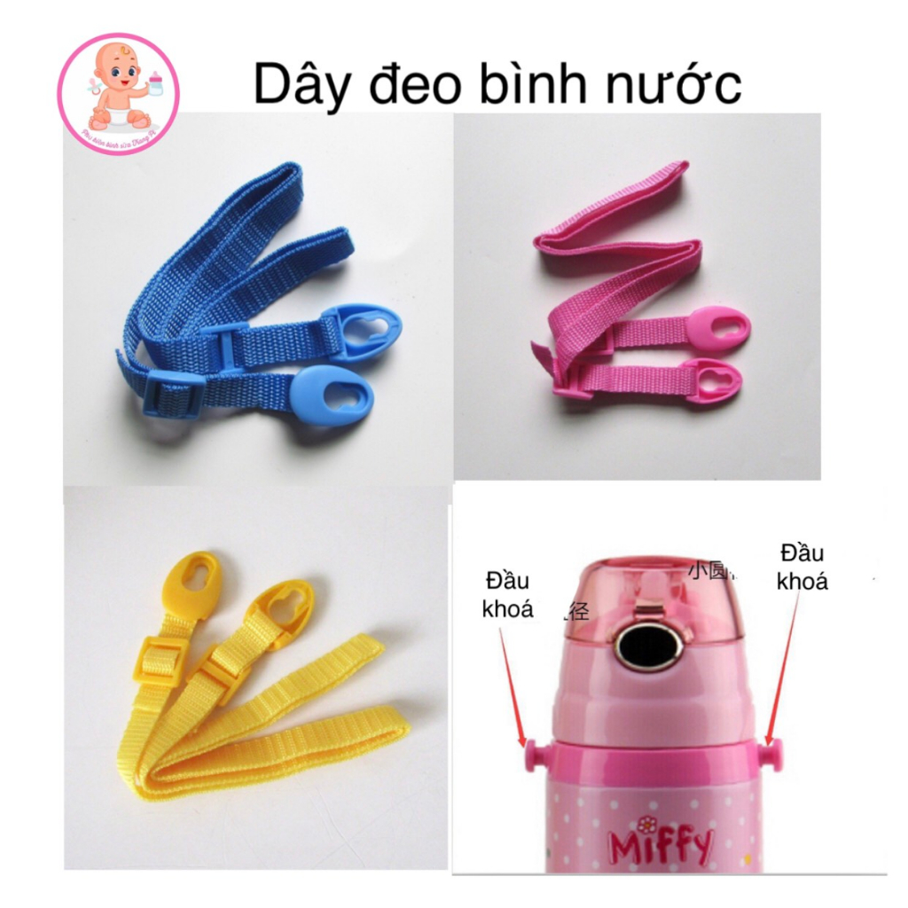 Dây đeo thay thế dây bình nước cho bé móc tròn 2 đầu