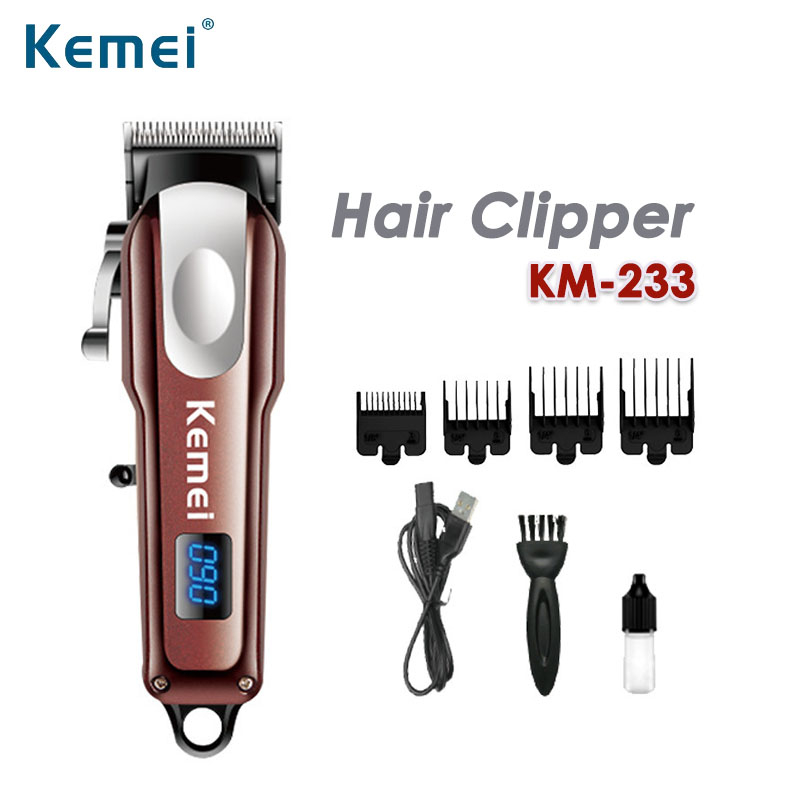 Tông Đơ Cắt Tóc Đa Năng Màn Hình LCD Kemei Km 233