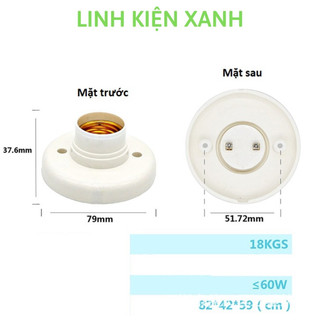 Đui đen thẳng ốp trần tường đui e27 hàng Hinoki