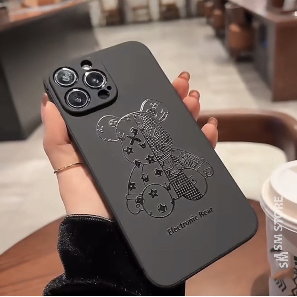Ốp lưng iphone Gấu electronic Bear G75 dẻo cạnh vuông chống sốc bảo vệ camera 7plus/8plus/x/xsmax/11/12/13/pro/promax