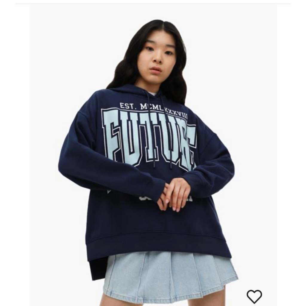 Áo thu đông nỉ Hoodie Phối Chữ Ngực