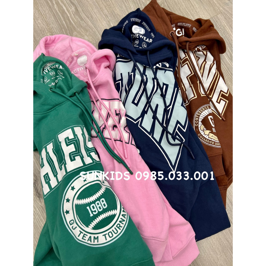 Áo thu đông nỉ Hoodie Phối Chữ Ngực