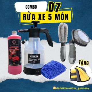 Combo dung dịch rửa xe không chạm bọt tuyết 1L & Bình tạo bọt tuyết Dedrik Brewter - Tặng khăn lau xe cao cấp