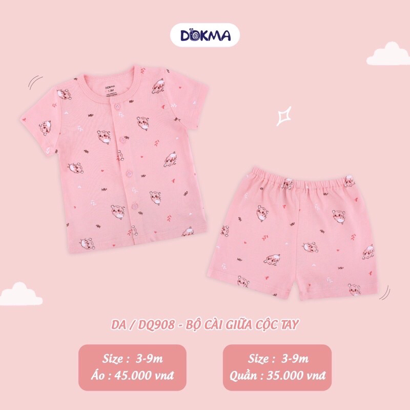 Quần, áo cộc sơ sinh cài cúc Dokma