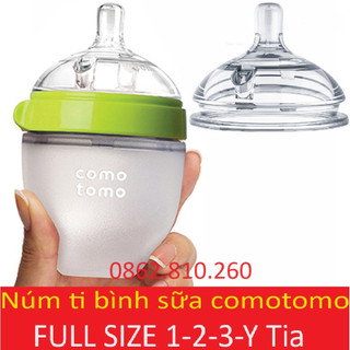 Núm ti thay thế bình sữa como tomo comotomo chất liệu silicon cao cấp