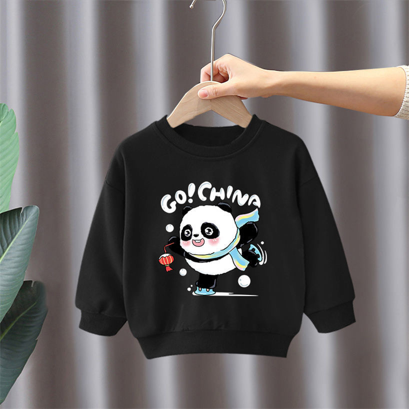 Áo nỉ thu đông dài tay hình gấu trúc 3 màu cho bé