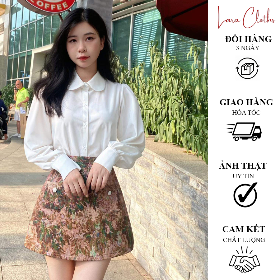 Chân váy chữ A ngắn Lara Cloths hàng thiết kế họa tiết