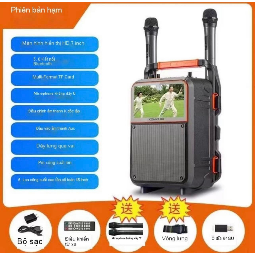 Loa Karaoke xách tay hãng KONKA C181s + Kèm 2 MIC hát
