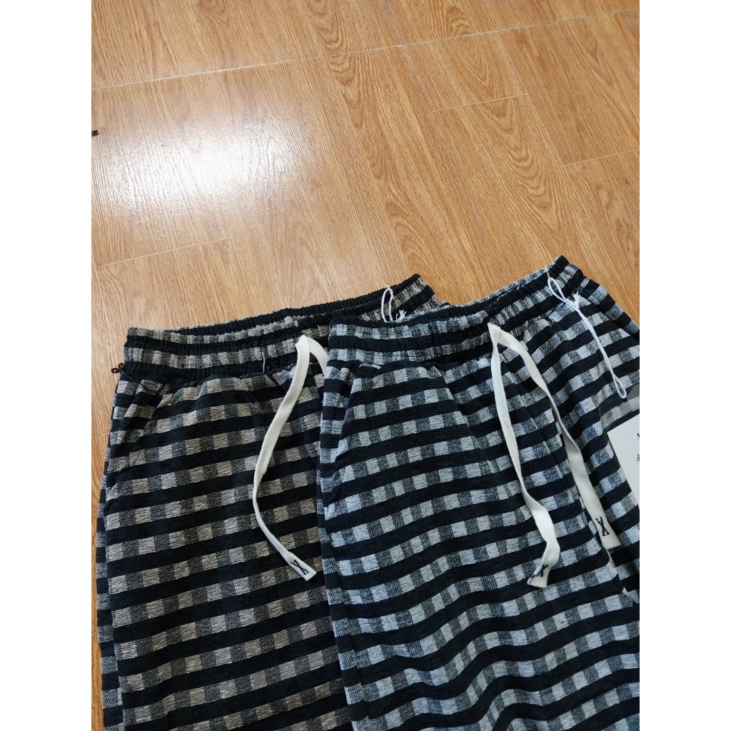 Quần baggy kẻ bom thụng cạp chun mẫu mới hót trend  chất vải dạ ấm áp