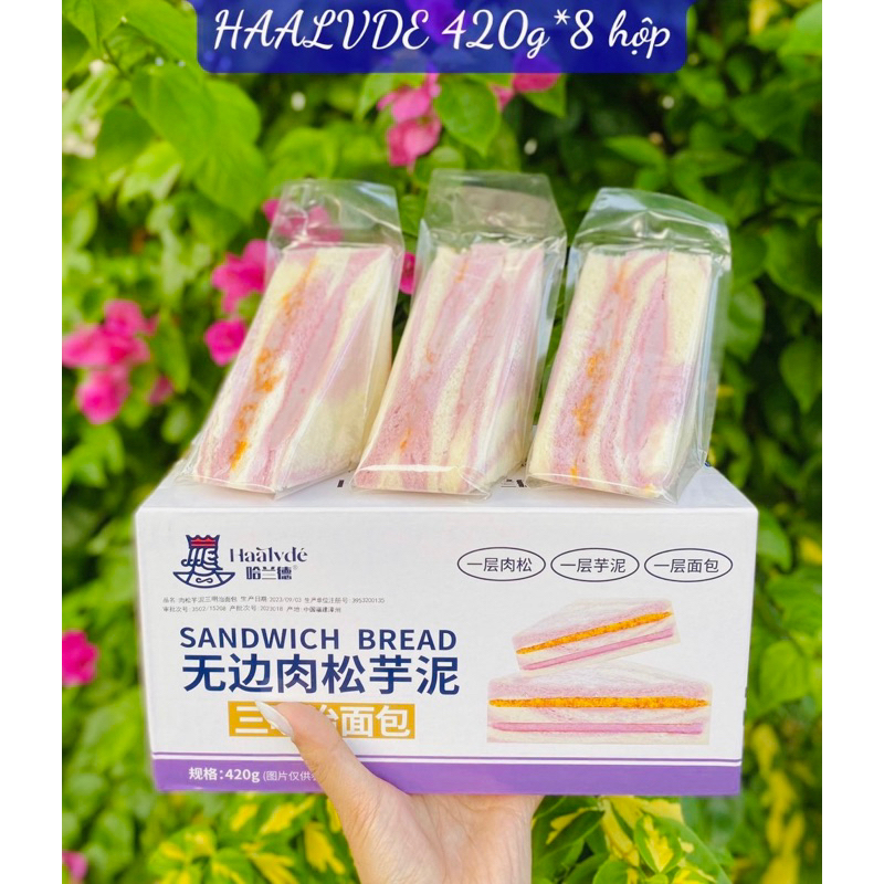 Bánh Mì Sanwich Nhân Kem Khoai Môn - Hộp 6Cái