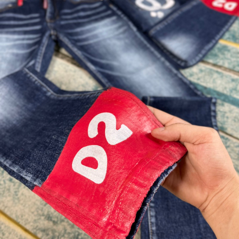 Quần Jeans Nam DSQ2 Sơn Gấu Đỏ 1964 - Quần Jeans Hot Trend In Chữ Siêu Đẹp