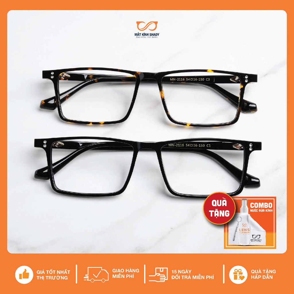 Gọng Kính Cận Nhựa Acetate Shady Unisex G2457 (Nhiều Màu)